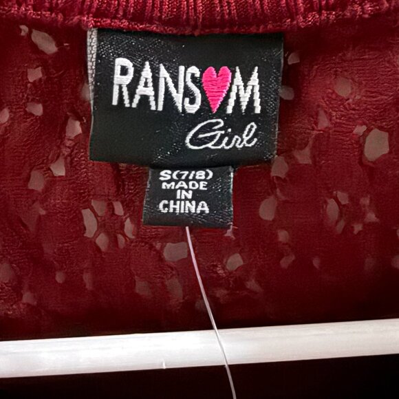 Ransom Girl Red top size S (7/8) girls - Picture 3 of 3